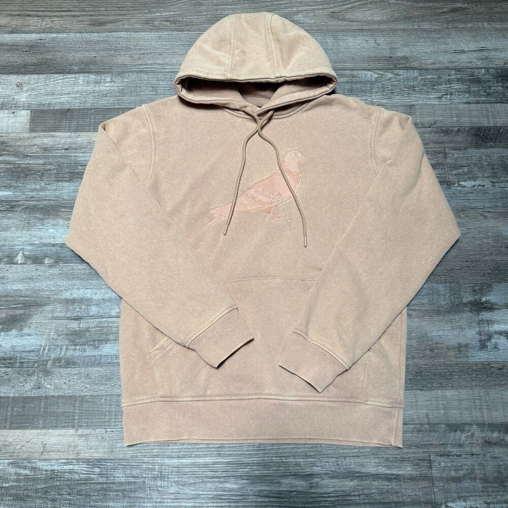 Staple Pigeon Hoodie Sweatshirt Small Tan Embroidered Broadway Pullover Logo - Picture 1 of 8